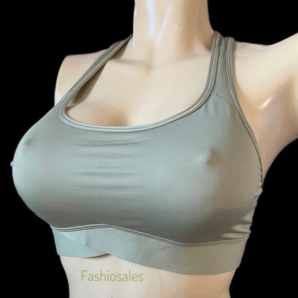 Victorias Secret The Player Unlined Racerback Sport Bra Medium Support Green - Picture 2 of 4